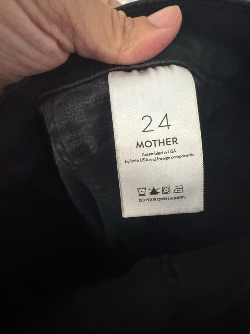 MOTHER Black High-Rise Denim Pants - Picture 3 of 7